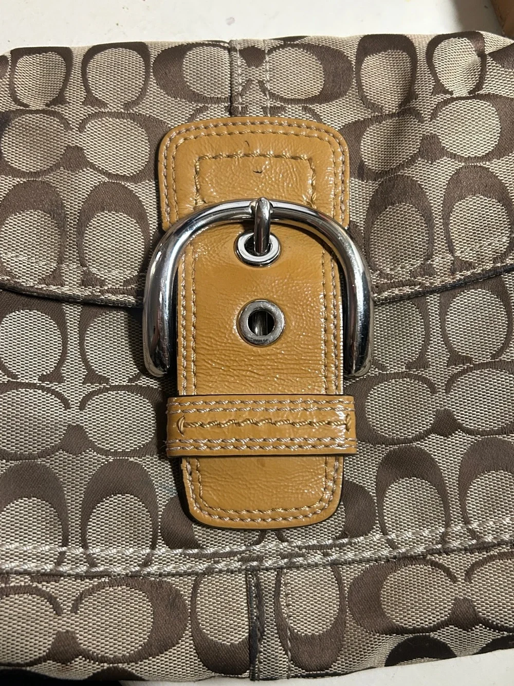 COACH Vintage Soho Signature Flap Shoulder Bag VTG Y2K (F15668)